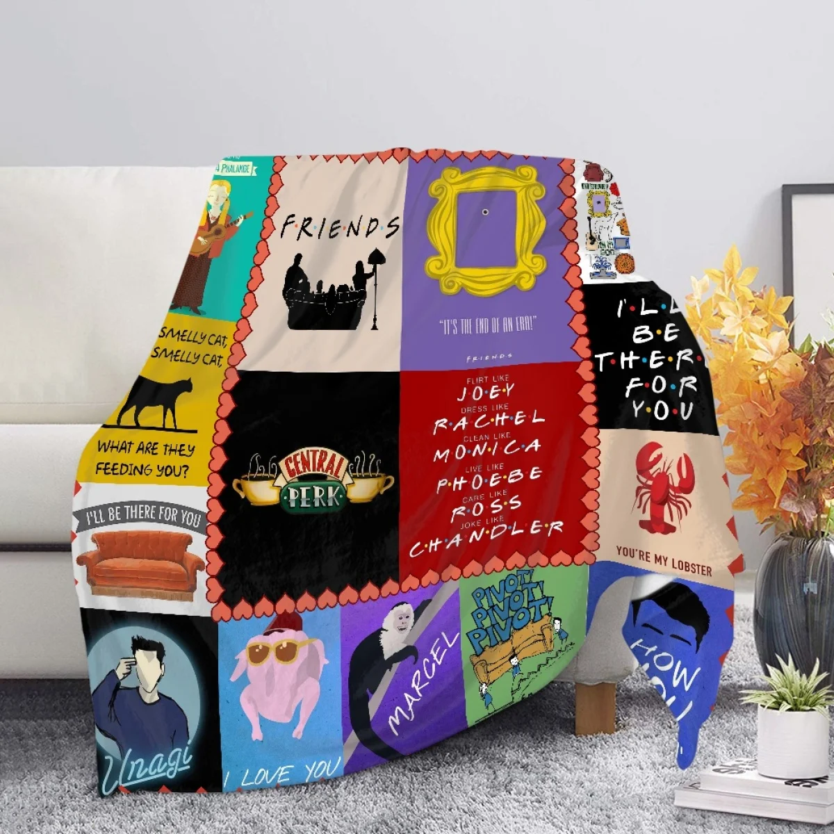 

TV Friends Luxury Fleece Throw Blankets for Best Friends Brothers Bedroom Bed Linen Autumn Winter Comfy Warm Thick Quilt Adults