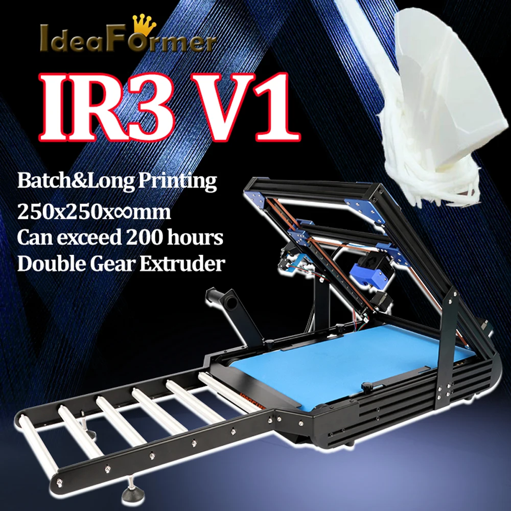 

IdeaFormer IR3 V1 конвейерная лента 3D принтер Core-XY структура двухступенчатый экструдер полностью металлический 250*250 * ⑥ для 3D принтера Famliy