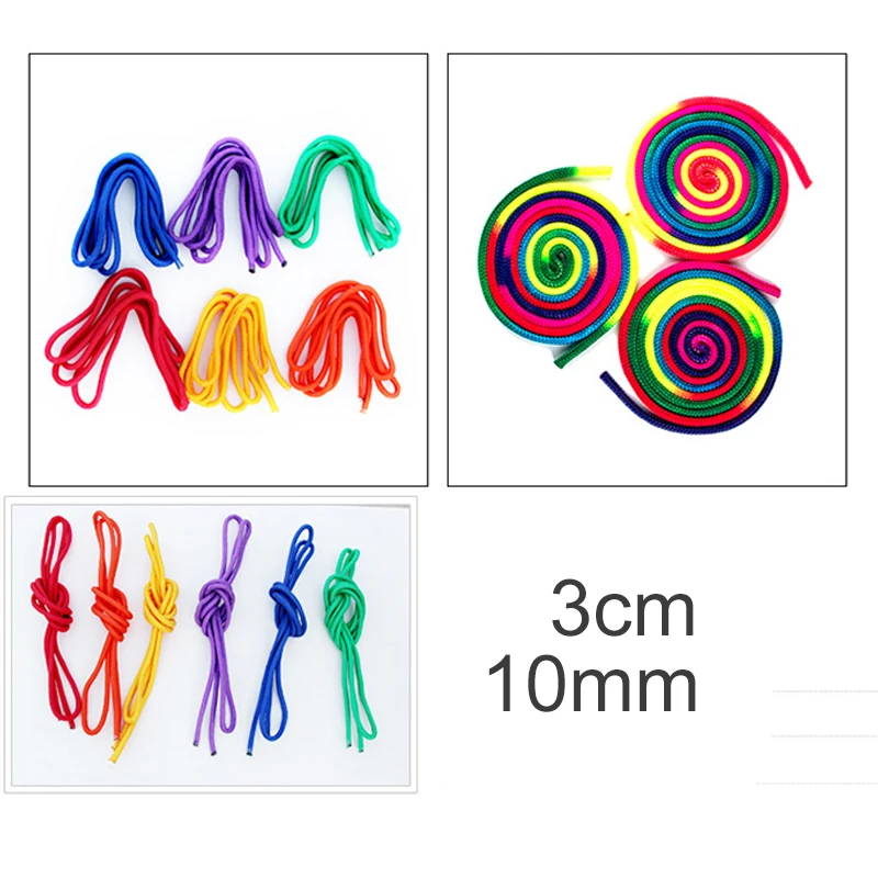 

Гимнастический шнур радужного цвета для ритмичной гимнастики, твердый шнур для соревнований по искусству, тренировочный шнур, гимнастичес...