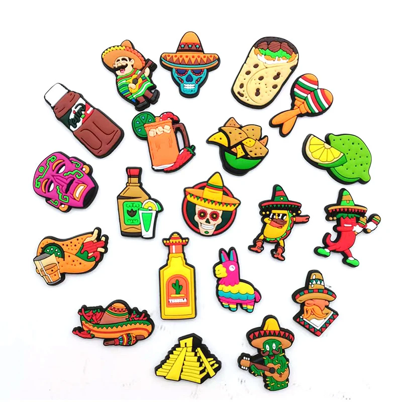100pcs Mix Small Animals Shoe Accessories PVC Child Garden Shoe Buckle Decorations Fit Sandals Wristband Croc Charm Personality