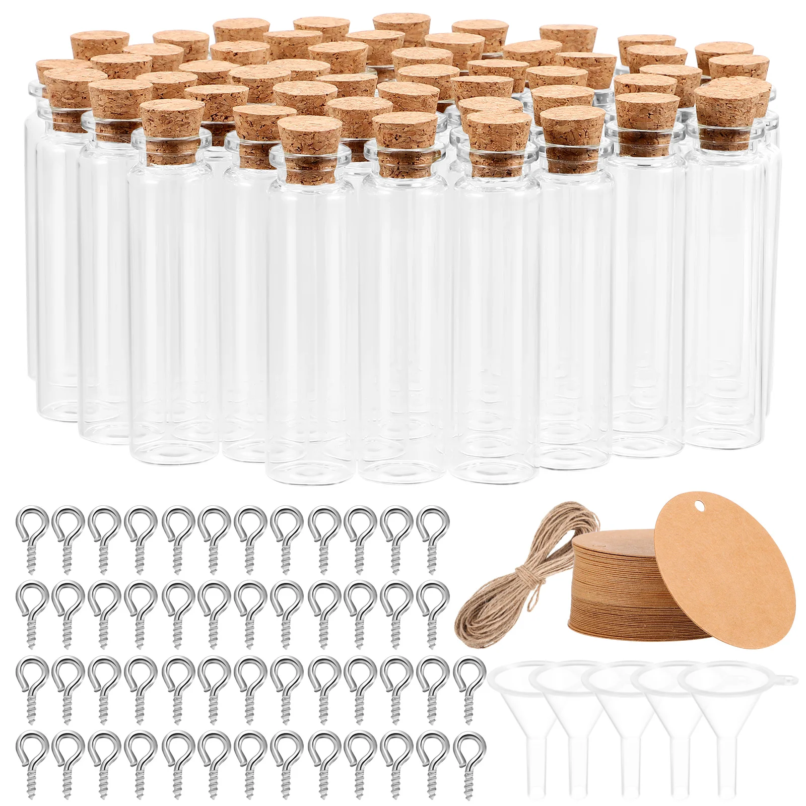 

Bottle Glass Mini Cork Necklace Bottlesjarssmall Jar Wishing Tiny Vial Potion Lid Oil Essential Pendant Plasicpill Funnel Spell