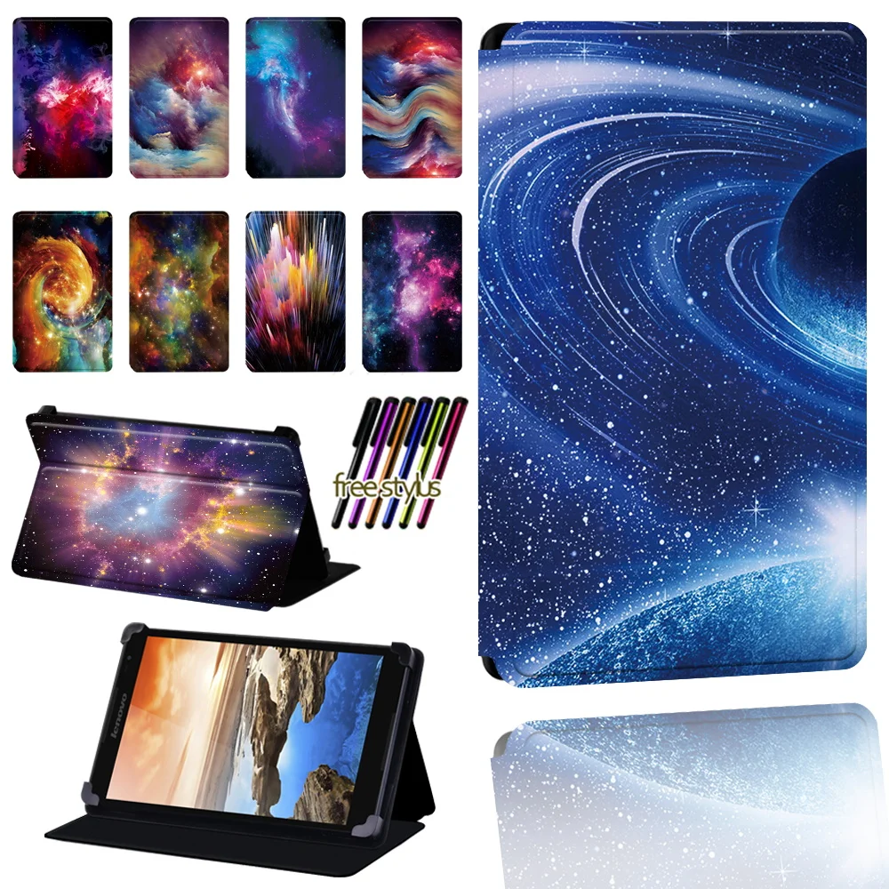 

Cover for Lenovo Tab A7/Tab A8/Tab S8/Tab 4 Plus 10 Inch/Tab 8 Lightweight Foldable Tablet Protective Case Shell Space Pattern