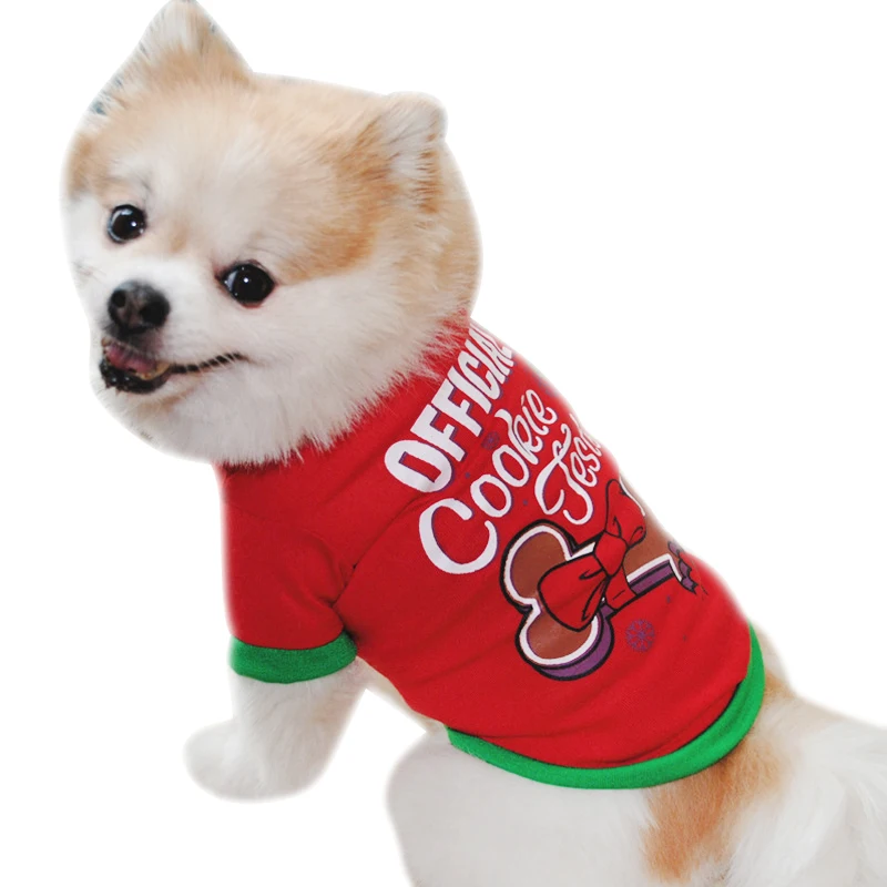 

Pet Dogs Clothes Spring Cotton Dogs Vest Merry Christmas Pet Dog Clothing Cotton T Shirt Puppy Costume For Small Medium Dog
