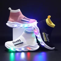 2022 new socks sneakers boys toddler girls led lights shoes shiny lights shoes spring autumn children fashion sneakers 1 6 years