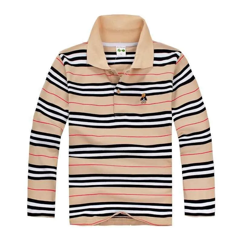 

Polo Shirt 3-14Yrs Kids Clothes Tops Boys Shirts Teen Color Stripes Turn-down Collar Baby Boy Camisetas Autumn Long Sleeve Polos