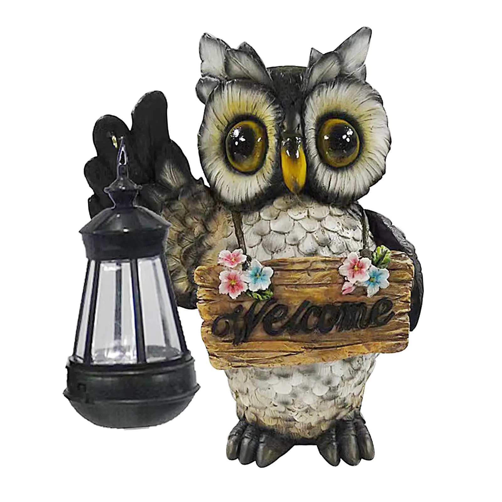 

Полимерная скульптура в виде совы, украшение для ландшафта на солнечной батарее, миниатюрная скульптура для двора, патио