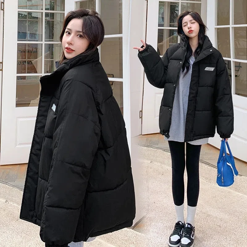 Parkas Women 2022 Winter New Fashion Loose Casual Student Bread Coat Female Clothing Long Warm Down Cotton Padded Jacket