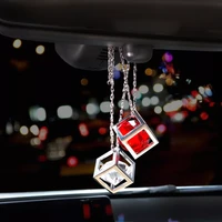 car pendant crystals cube car charms rear view mirror decoration automobile ornaments hanging interior suspension high quality