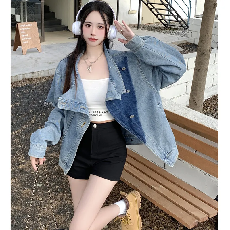 

2023 Jacket Spring Design Sense: Small Crowd Exploding Holes In The Street Denim Women's New Vintage Loose Free Shipping