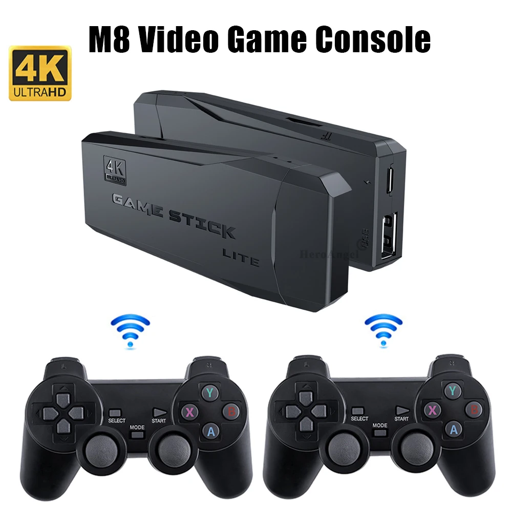 

M8 TV Video Game Console HD-Compatible Output Mini Retro Game Console with 2 Wireless Controllers for MAME FC GB MD SFC