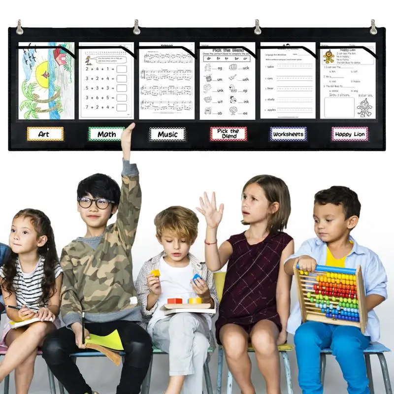 

Wall Hanging Homework File Pocket Chart Classroom Pocket Charts Homework Storage Chart With 12 Tag Cards Teachers Notebook Chart