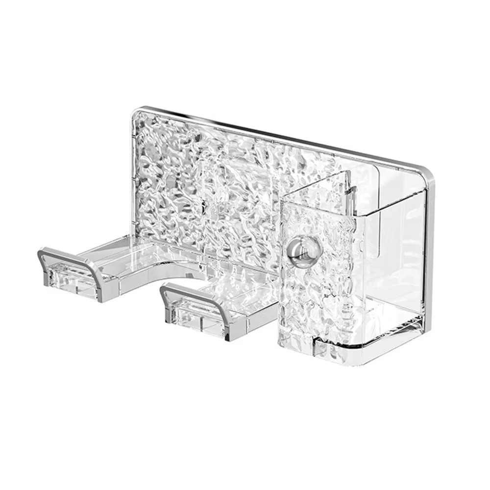 

Новая настенная стойка для фена, прозрачная стойка для хранения инструментов для волос без перфоратора, кронштейн для фена