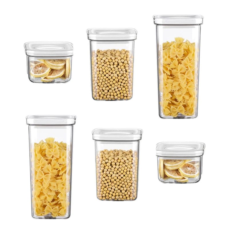 

Practical 6Pcs Grain Food Storage Container Sealed Kitchen Pantry Storage/Moisture Resistant - Perfect for Dry Foods, Ereals Set