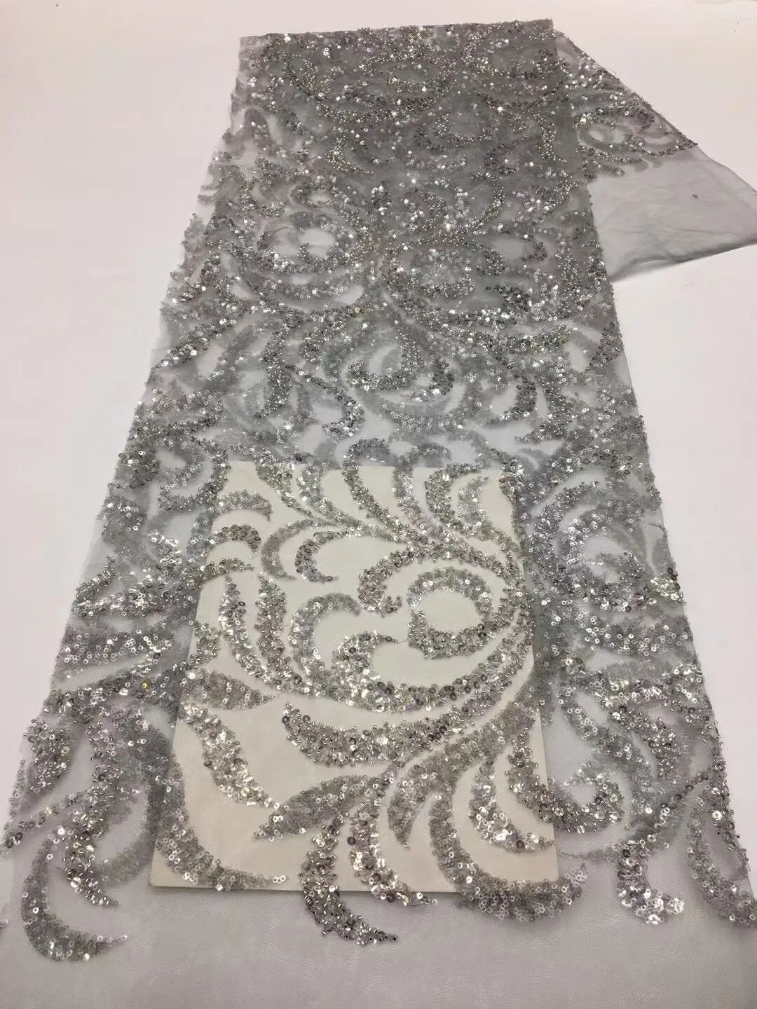 Кружевная ткань Ngerian, ткань с блестками и бусинами, африканские вышитые тюлевые кружева для одежды, Свадебный Материал