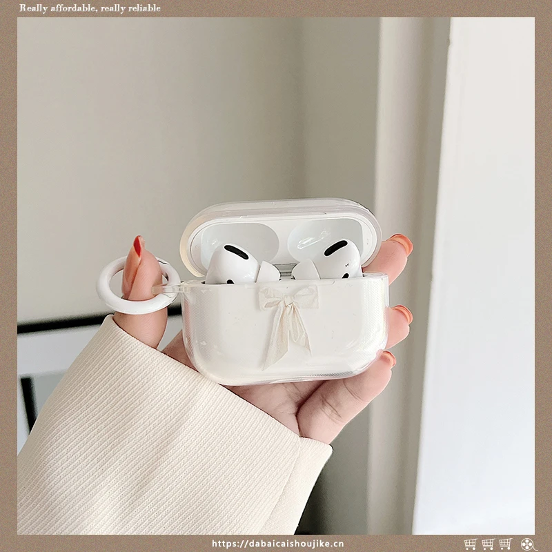 

InsWhite BowFor AirPodsPro3S Case1/2 Новая женская Bluetooth-гарнитура Apple
