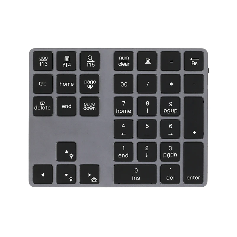 

Беспроводная Bluetooth-клавиатура для ноутбука, перезаряжаемая цифровая клавиатура с подсветкой, 34 клавиши, алюминиевая цифровая клавиатура для Mac, Windows