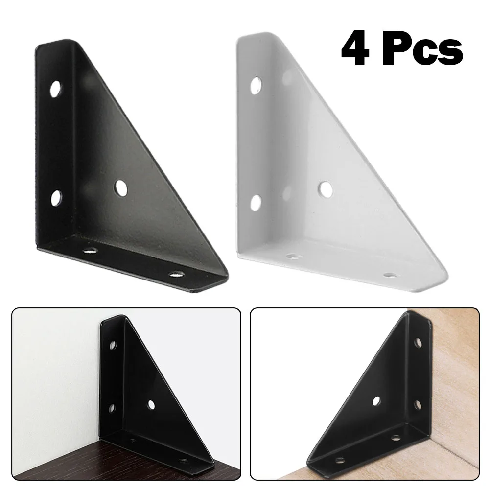 

4pcs Corner Brackets Heavy Protector Right Triangular Reinforcement 1.5mm 90 Degrees Angle For Furniture Solid Support Tools