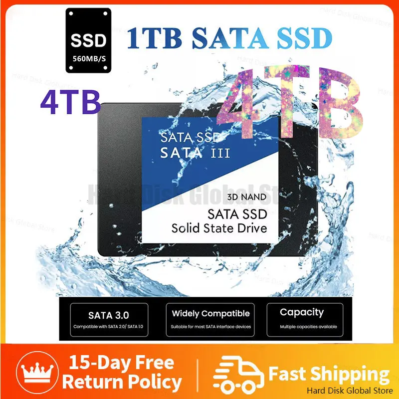 

2023 Hot Portable Sata3 Ssd 1TB 2TB 4TB Hdd 2.5 Hard Disk Disc 2.5 " Internal Solid State Drive