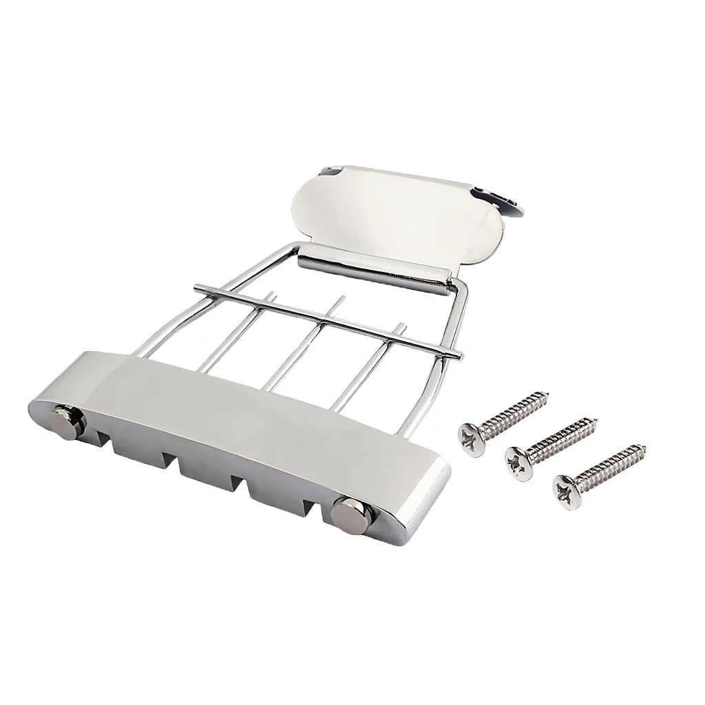 

Iron 4 String Trapeze Tailpiece Set for Archtop Guitar Chrome