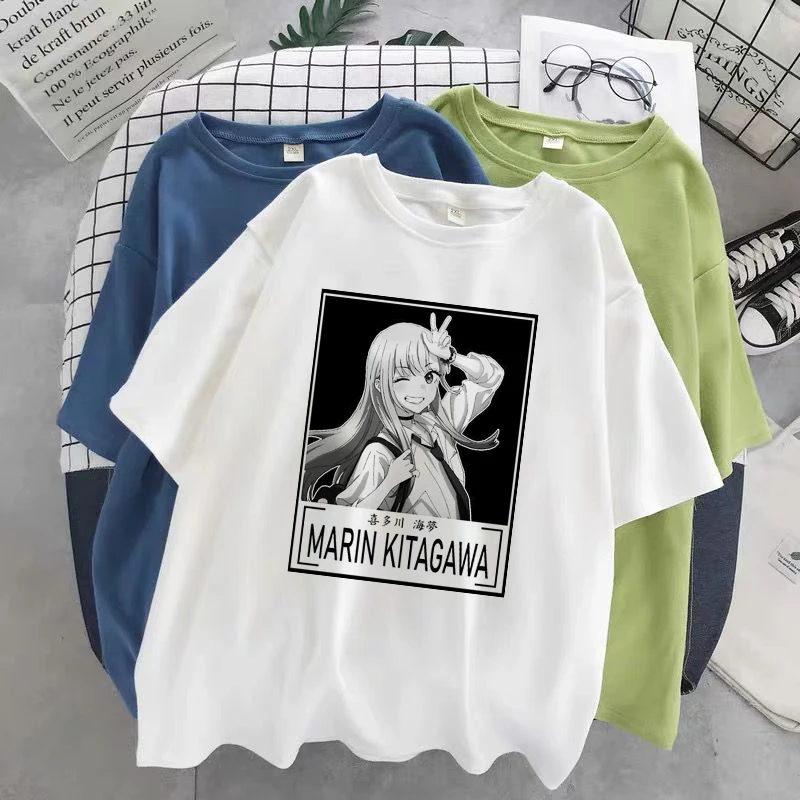 

Japan Anime My Dress-Up Darling Marin T Shirt Women Casual Harajuku Tee Summer Unisex Clothes Hip Hop Oversize Streetwear Tops