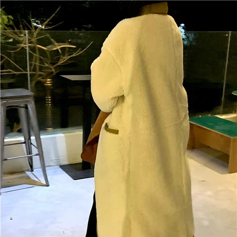 Thickened Parka Coat on Both Sides Wear Casual Long Single-breasted Cotton Jacket Women 2022 Winter New Lamb Velvet Jacket