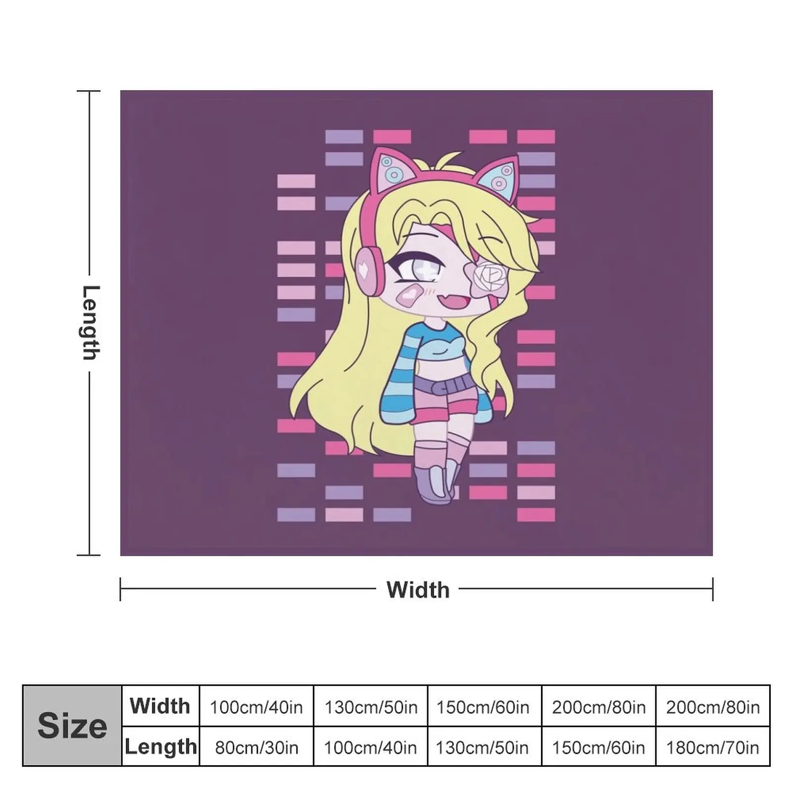 Gacha Life series-плед Nightcore для девушек теплые полярные плюшевые одеяла