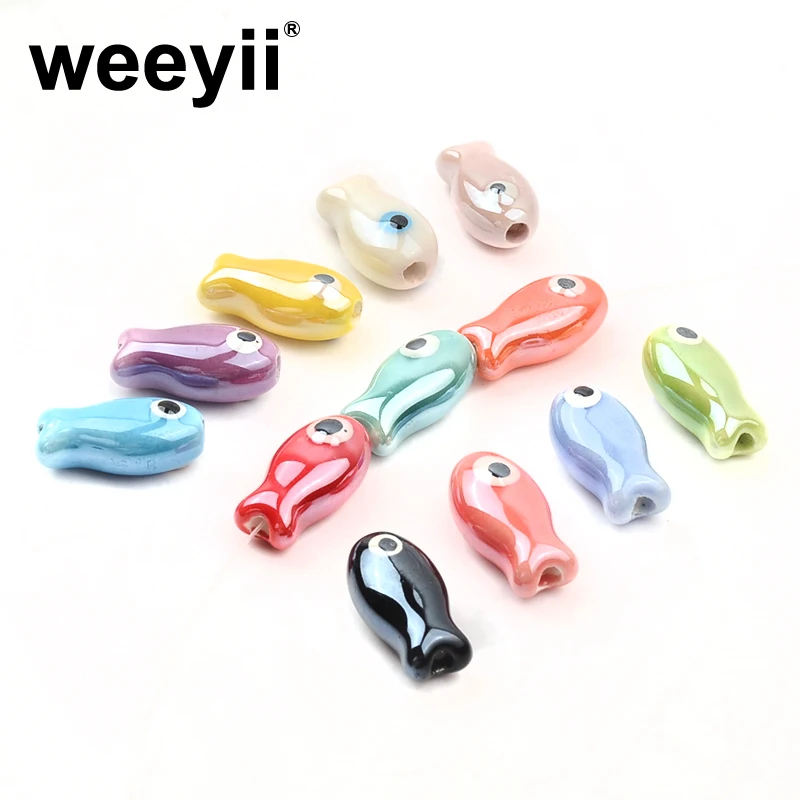 

Colorful Fish Shaped Ceramic Beads Loose Spacer Beads For Jewelry Making DIY Accessories Bead Bracelet Wholesale