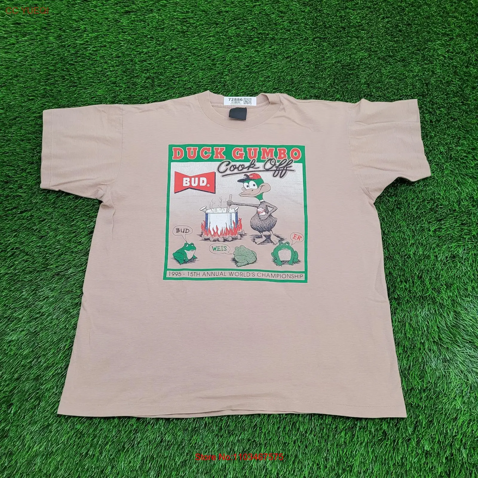 Винтажная рубашка 1995 забавное пиво XL 23x26 Budweiser