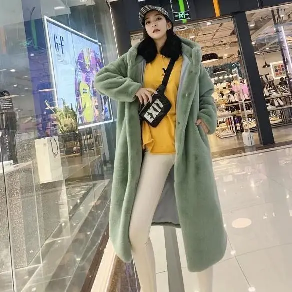 Модные высококачественные Шубы из искусственного меха для женщин с капюшоном