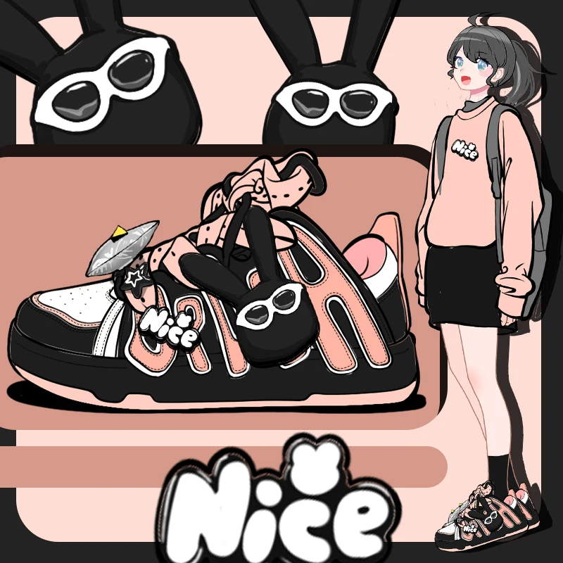 Женские кроссовки на плюшевой подкладке Amy and Michael оригинальный дизайн