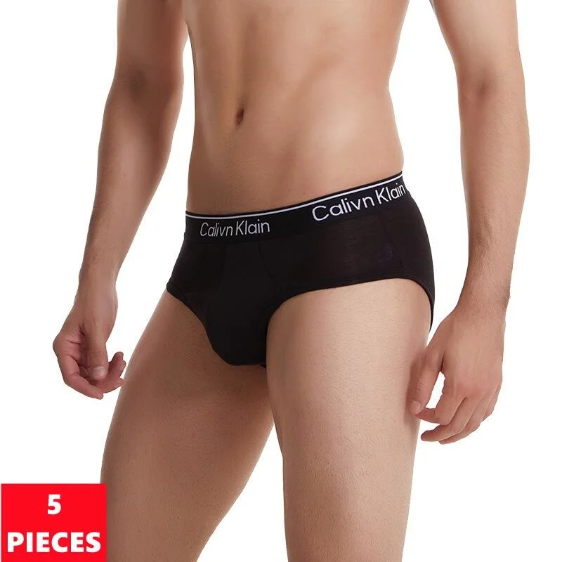 

5Pcs Letters Print Belt Men's Panties Breathable Ice Silk Underwear Fashion Male Underpants 3D-Pouch Man Briefs Lingerie Tanga