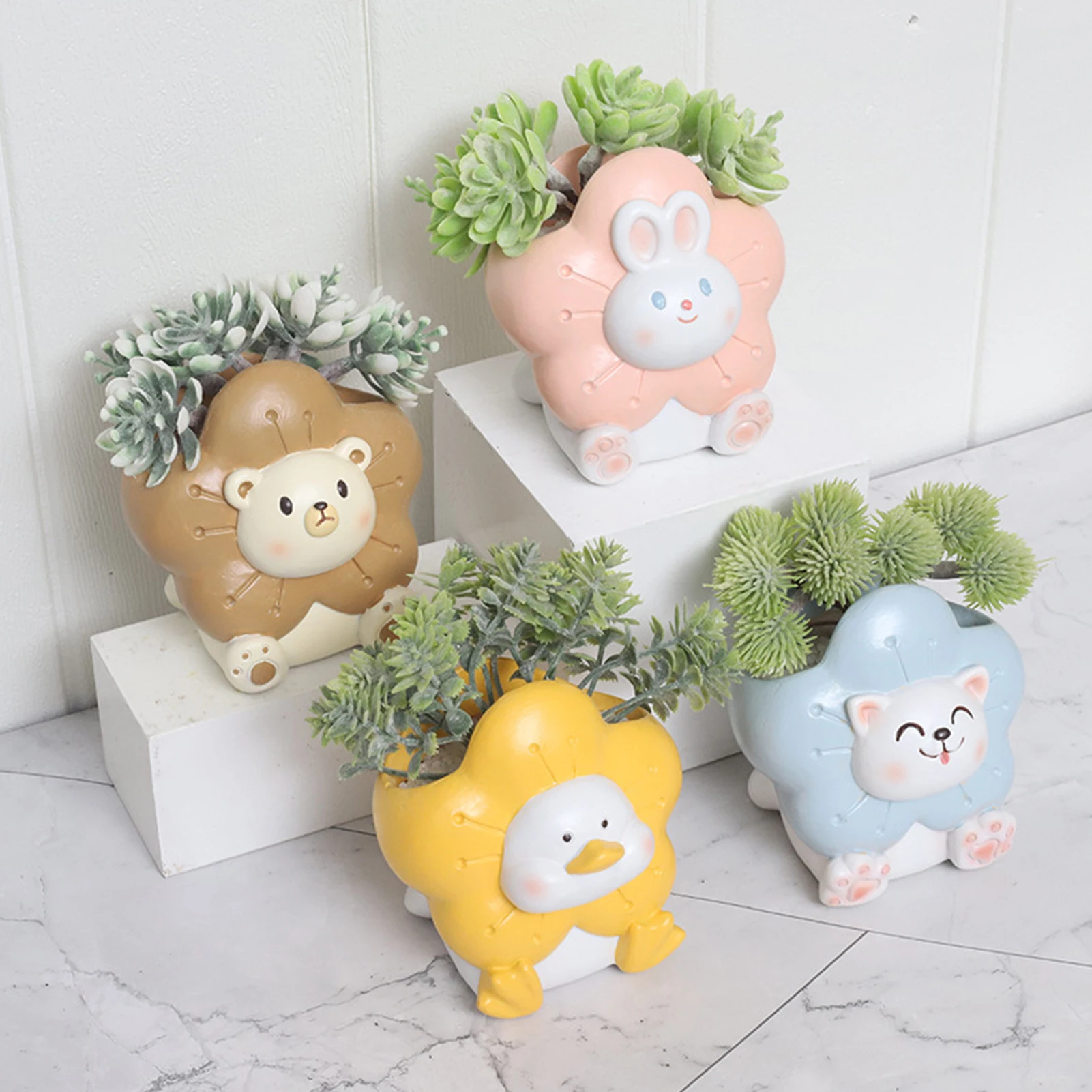 

Милый Фотофон для суккулентных растений, цветочный горшок для садоводства, настольный горшок для комнатных растений, украшение для сада, оф...