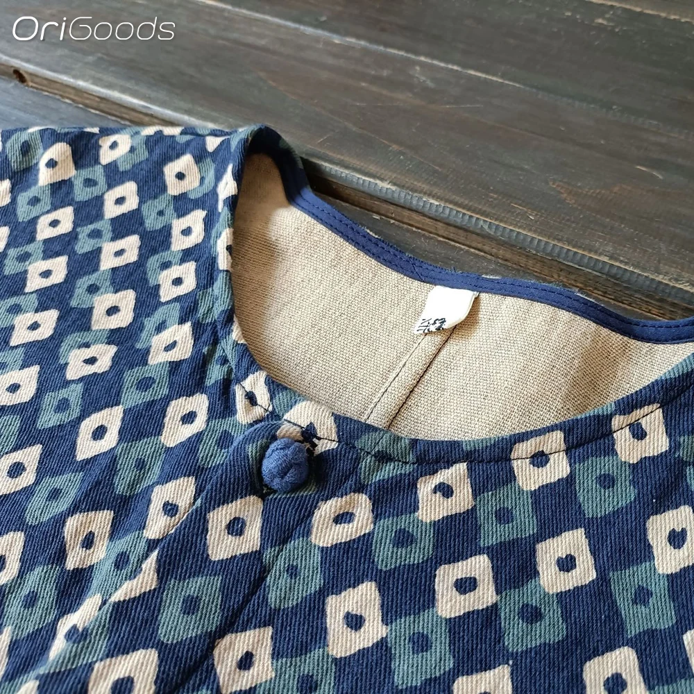 OriGoods Супер пальто Женский хлопок 100% Национальная куртка Топ 2024 Весенний и