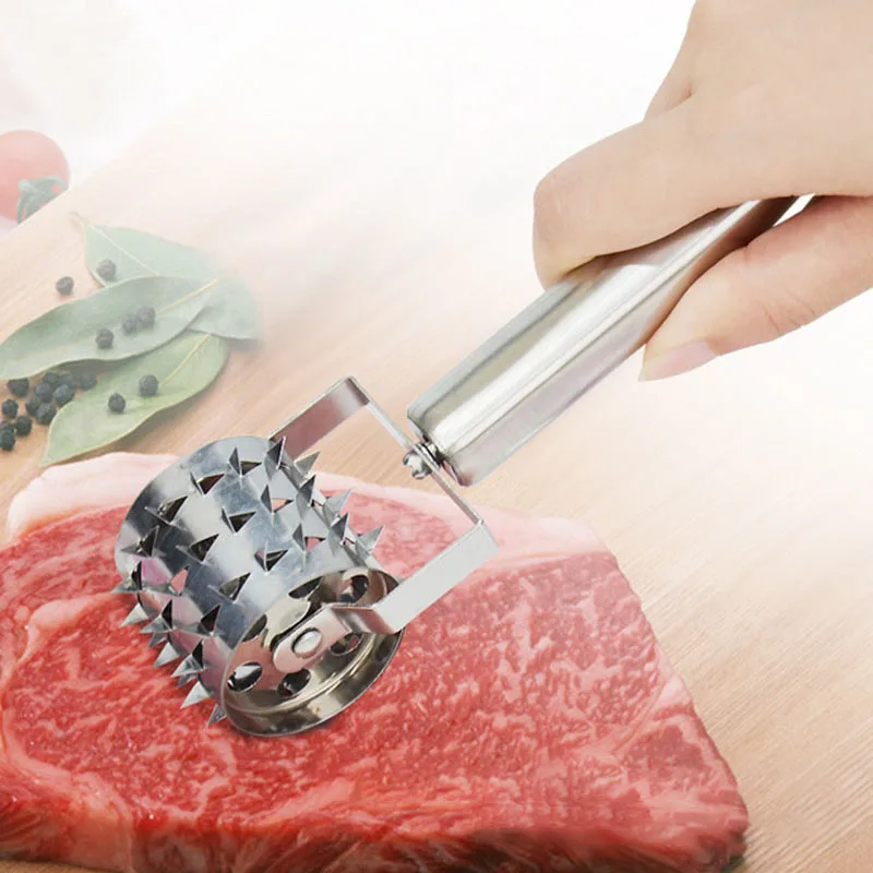 

Mincer Meat Tenderizer Roller Stainless Steel Rolling Hammer Needle Seasoning Stick for Steak Chicken Pork Beef Kitchen Gadgets