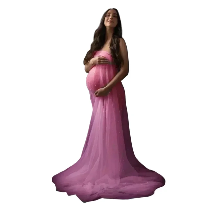 Сексуальные платья для беременных с бисером фотосессии тюлевое платье без