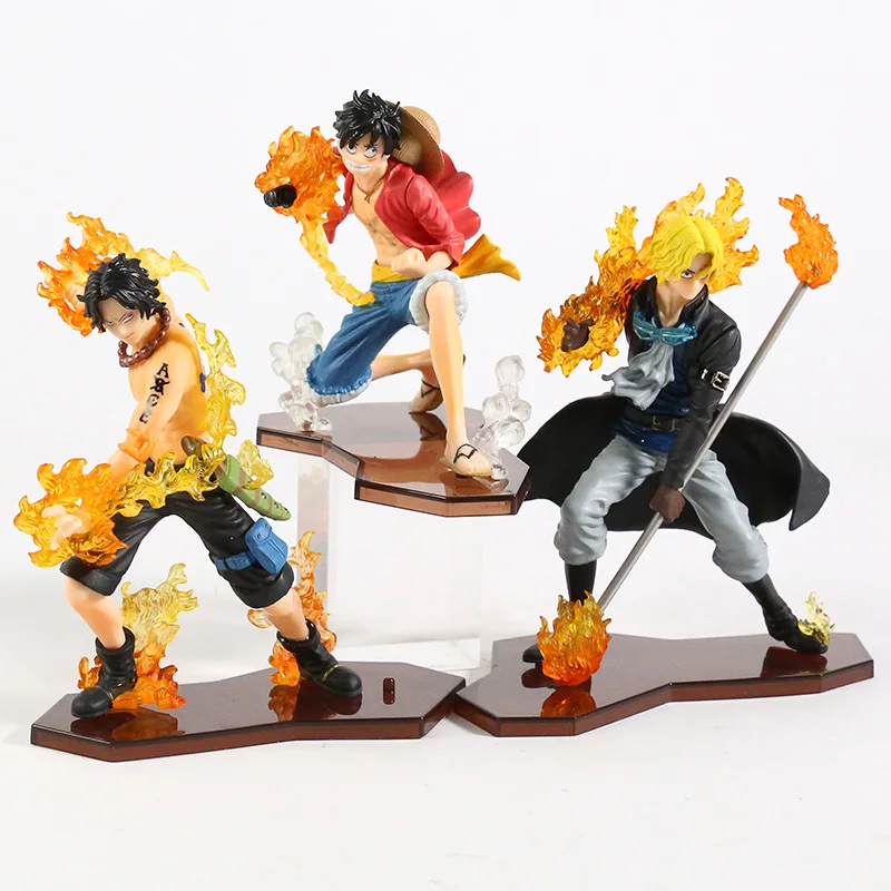 

Brotherhood Luffy Sabo Ace Figure Doll PVC Desktop Toy Model for Colletible 3pcs/set