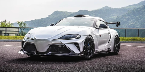 Комплект широкого кузова в стиле робота для Toyota Supra A90, передний и задний бампер, боковые юбки, спойлер, комплект кузова капота 2021-2023