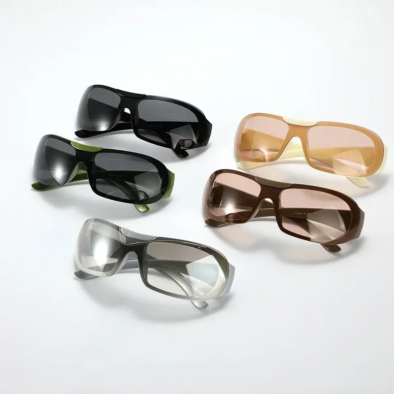 Женские винтажные солнцезащитные очки Y2K в большой оправе для женщин модные