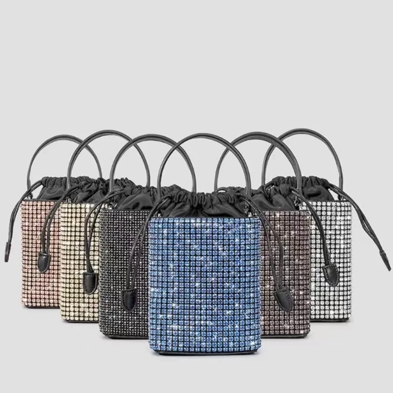 Women's Bling Water Diamond Fashion Handbags Elegant Shinny Rhinestone Shoulder Bag Luxury Glitter Evening Party Crossbody Bags