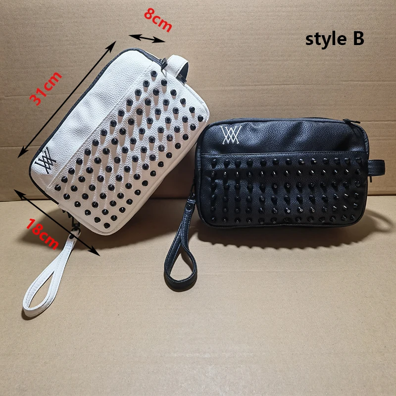 new golf bag fashion trend rivet handbag men and women universal two zipper large space storage bag free global shipping