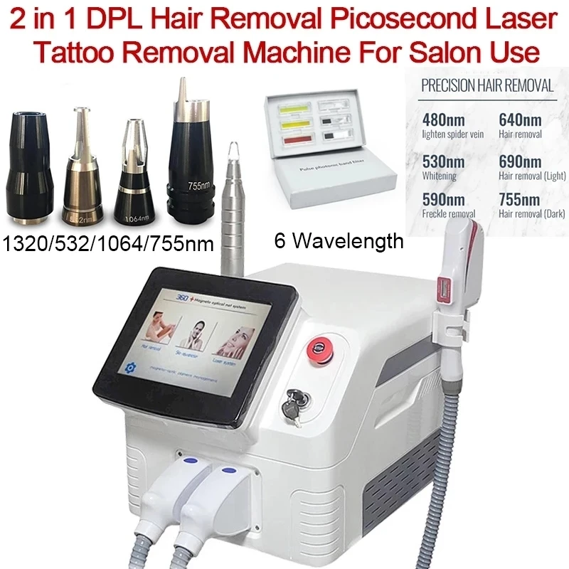 

2 in 1 DPL Portable Super Fast Laser Hair Removal Equipment Painless Picosecond DPL Hair Remove Laser Machine