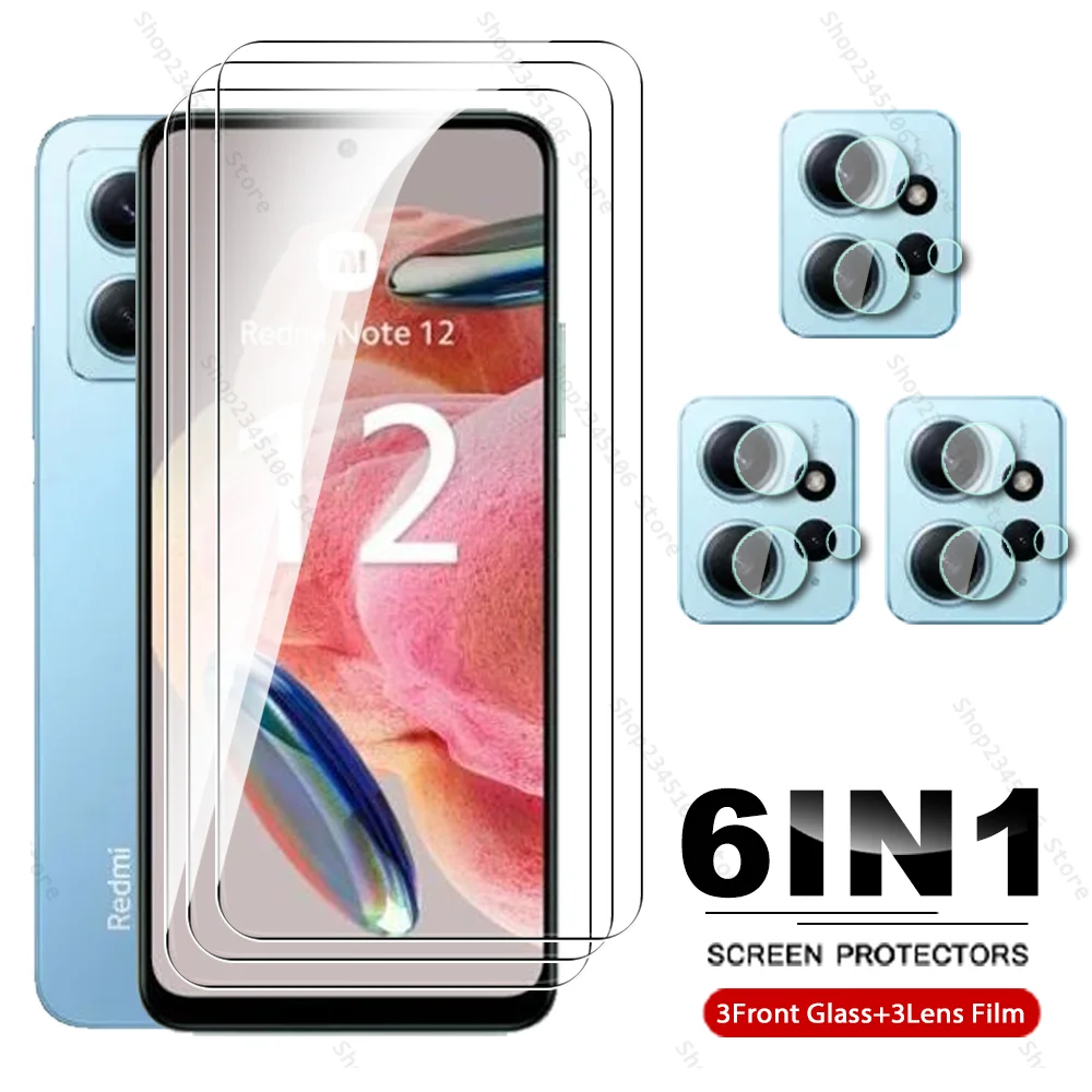 

Glass For Xiaomi Redmi Note 12 4G 6.67inch 6IN1 Tempered Glass Redmy Note12 RedmiNote12 2023 Screen Protector Camera Lens Film