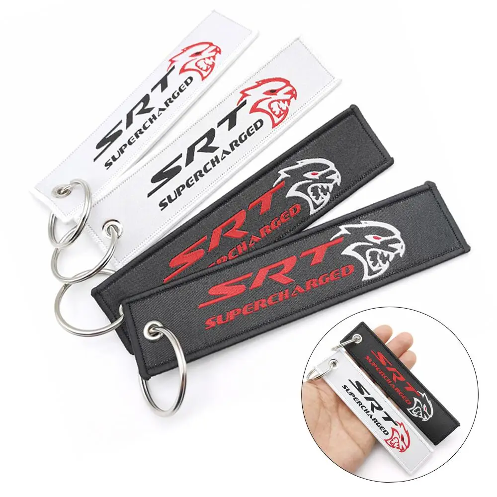 Модный автомобильный брелок с вышивкой для ключей рюкзак шнурок Dodge Challenger Hellcat SRT