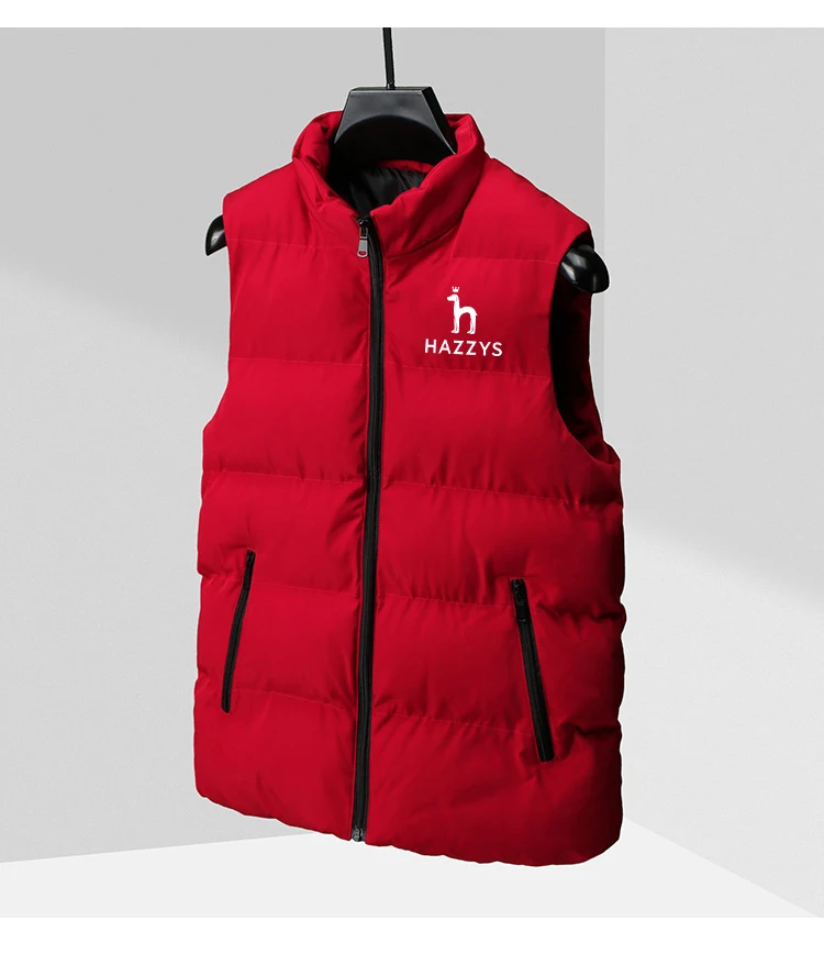 2023 Men Autumn and Winter Fashion HAZZYS Logo Print Sleeveless Jacket Man Warm and Windproof Down Vest(4 Colors) M-5XL