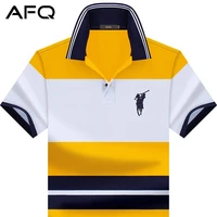 paul mens cotton short sleeved polo shirt mens mar bello embroidery plus size lapels striped half sleeve t shirt