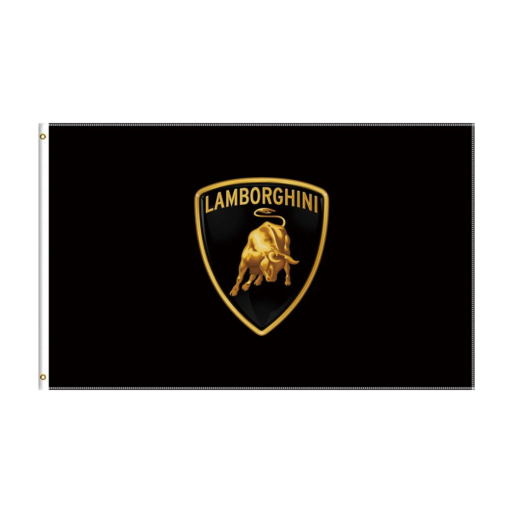 

3x5 Ft Lamborghini logo Flag Polyester Digital Printed Racing Banner For Car Club