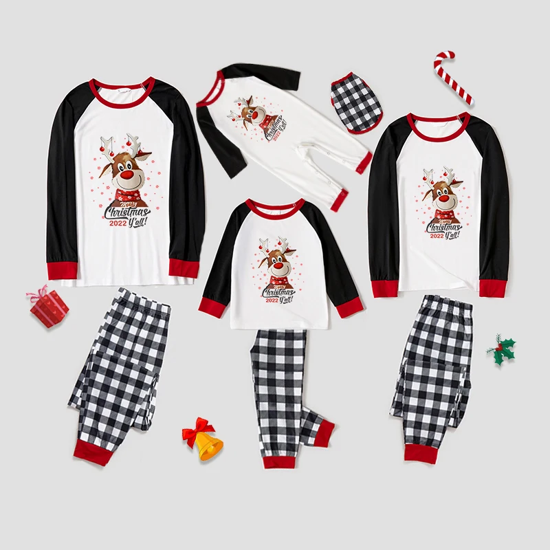 Christmas Matching Family Pajamas Exclusive Design Chillin Snomies Blue Plaids Pajamas Set