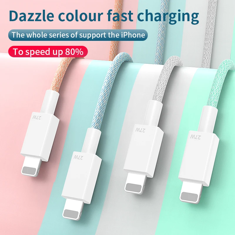 Кабель зарядный с разъемами USB Type-C и Lightning 27 Вт 5 А 40 |