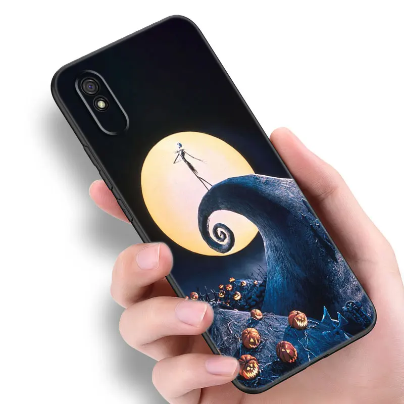 Черный силиконовый чехол Jack Skellington для телефона Xiaomi Redmi 10 Prime A1 A2 Plus 9 9A 9C 9T 10A 10C 12 12C