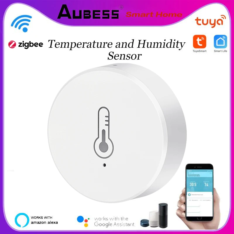 

Tuya ZigBee Smart Temperature Humidity Sensor Indoor Hygrometer Thermometer SmartLife App Work With Zigbee Hub Alexa Google Home